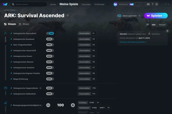 ARK: Survival Ascended Cheats Screenshot