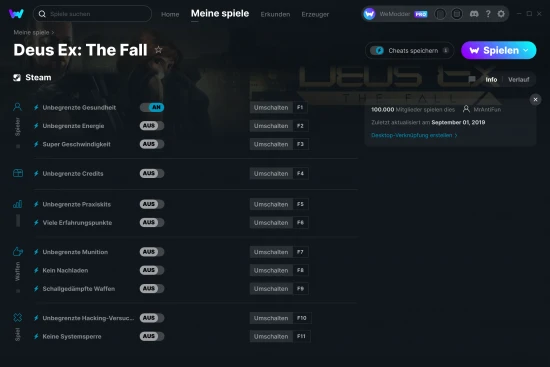 Deus Ex: The Fall Cheats Screenshot