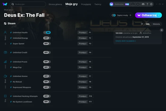cheaty Deus Ex: The Fall zrzut ekranu