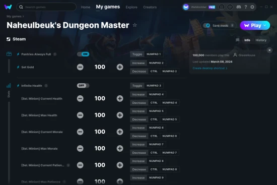 Naheulbeuk's Dungeon Master cheats screenshot