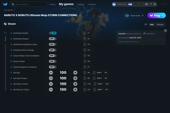 NARUTO X BORUTO Ultimate Ninja STORM CONNECTIONS cheats screenshot