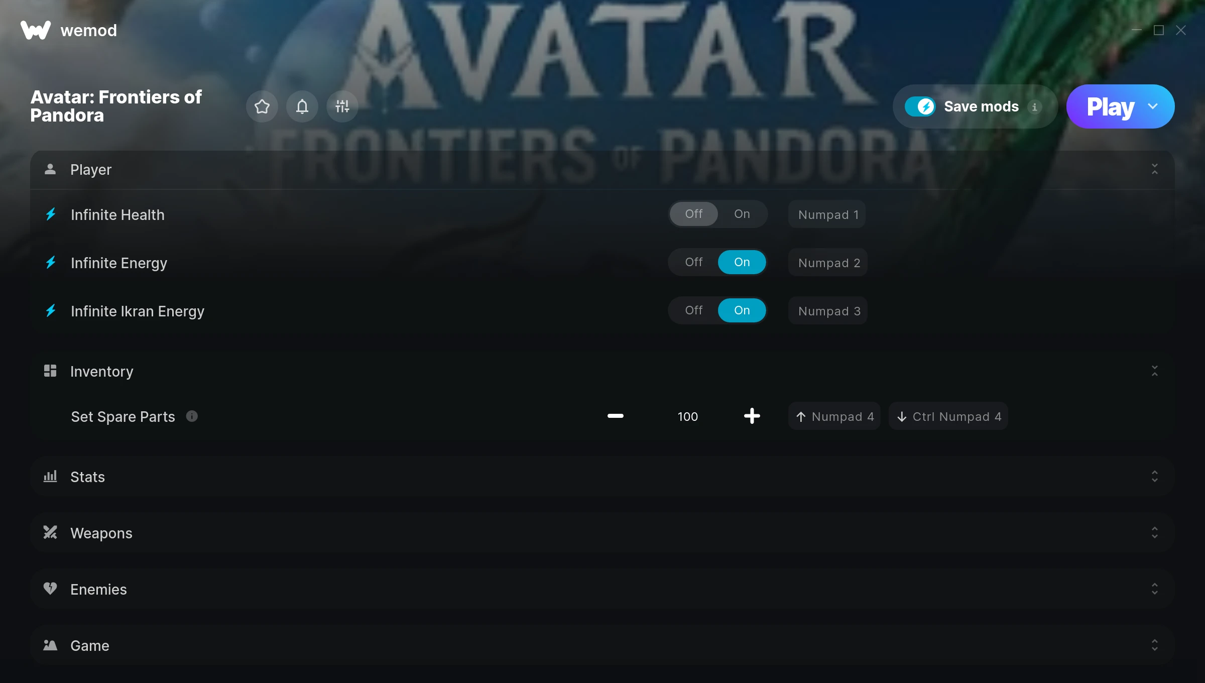 Avatar Frontiers of Pandora Cheats & Trainers for PC WeMod
