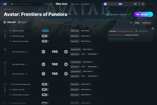 Capture d'écran de triches de Avatar: Frontiers of Pandora