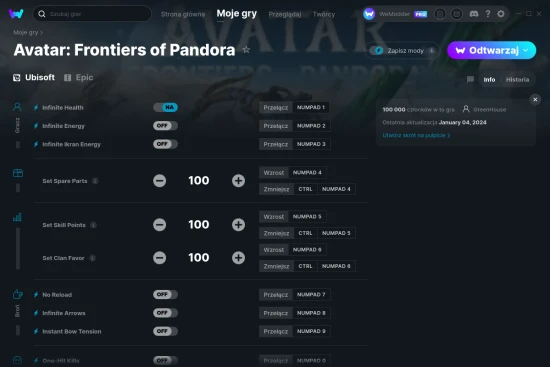cheaty Avatar: Frontiers of Pandora zrzut ekranu