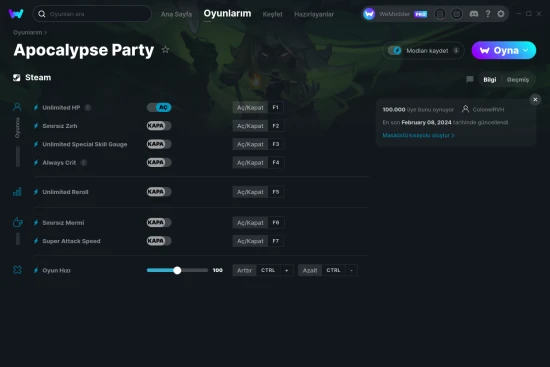 Apocalypse Party hilelerin ekran görüntüsü