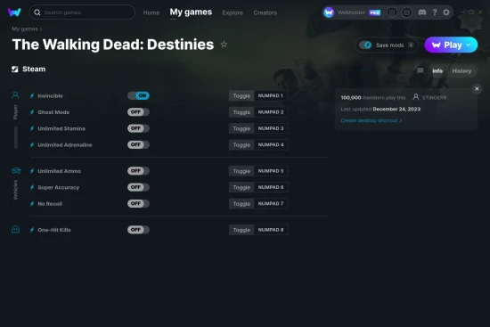 The Walking Dead: Destinies cheats screenshot