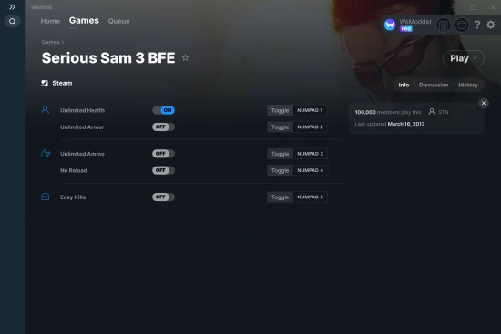 Serious Sam 3 BFE cheats screenshot