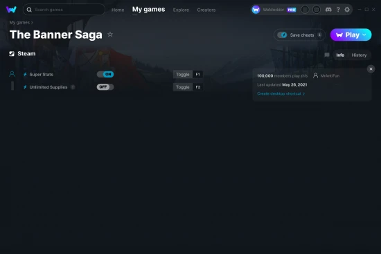 The Banner Saga cheats screenshot