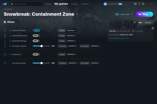 Snowbreak: Containment Zone cheats screenshot