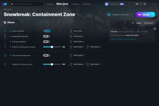 Capture d'écran de triches de Snowbreak: Containment Zone