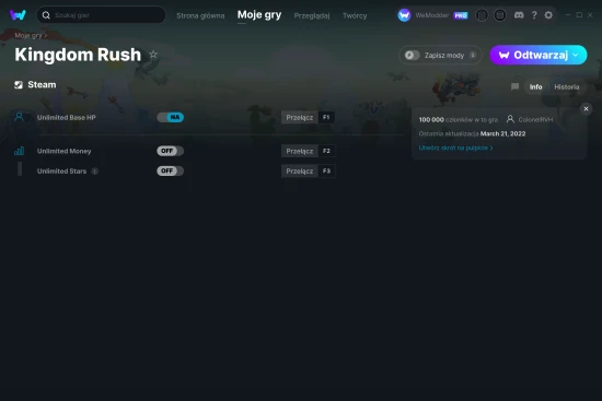 cheaty Kingdom Rush zrzut ekranu