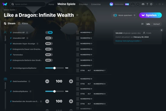 Like a Dragon: Infinite Wealth Cheats Screenshot