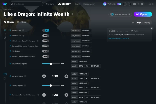 Like a Dragon: Infinite Wealth hilelerin ekran görüntüsü