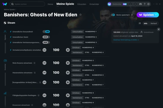 Banishers: Ghosts of New Eden Cheats Screenshot