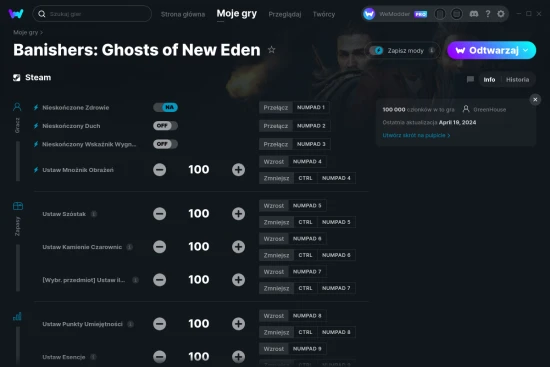 cheaty Banishers: Ghosts of New Eden zrzut ekranu