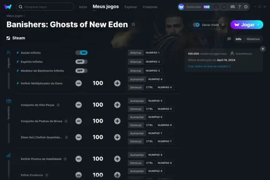 Captura de tela de cheats do Banishers: Ghosts of New Eden