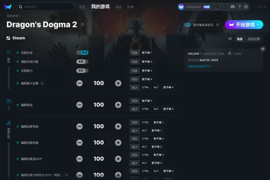 Dragon's Dogma 2 修改器截图