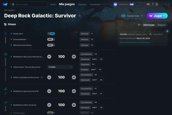 captura de pantalla de las trampas de Deep Rock Galactic: Survivor