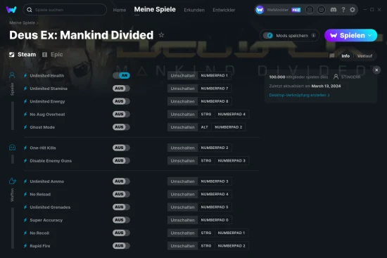 Deus Ex: Mankind Divided Cheats Screenshot