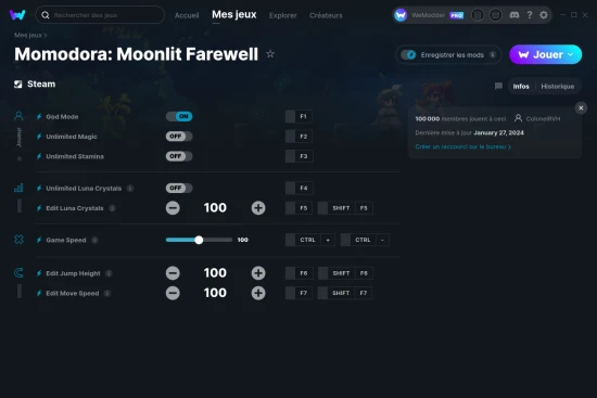 Capture d'écran de triches de Momodora: Moonlit Farewell