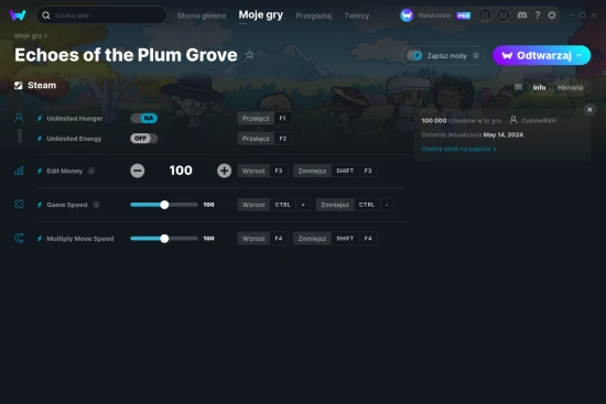 cheaty Echoes of the Plum Grove zrzut ekranu