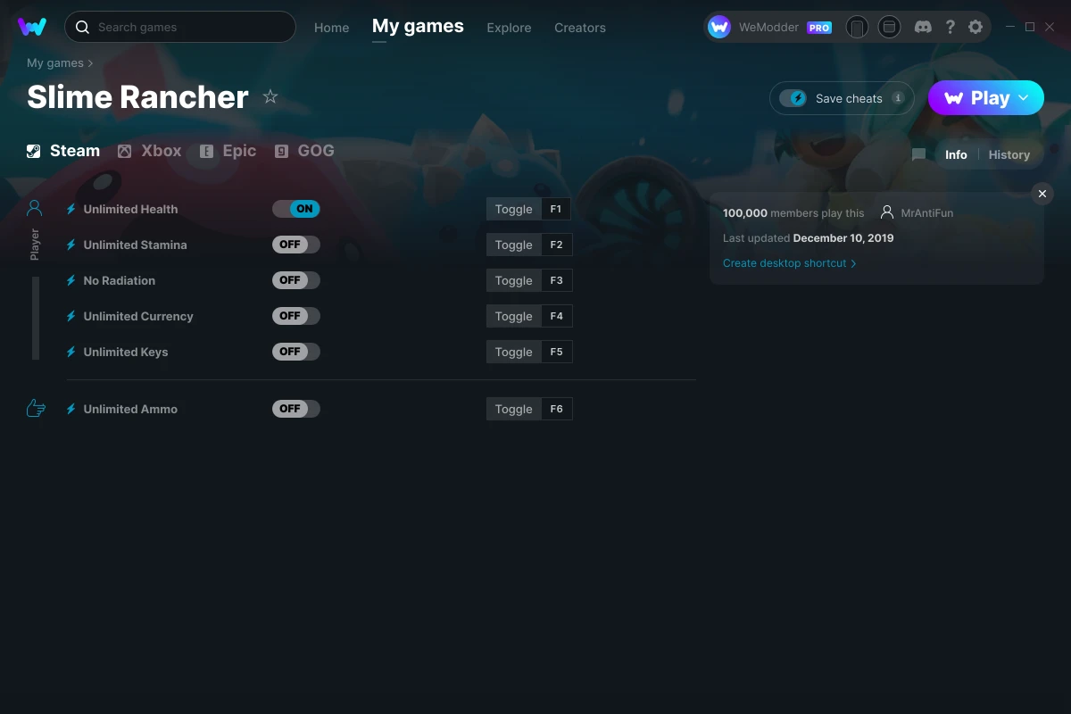 UMF - SR Cheat Menu (Slime Rancher Mod)