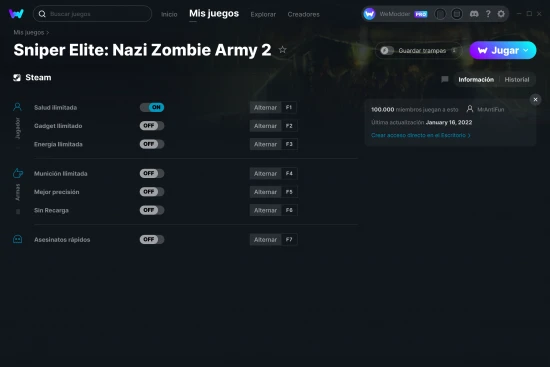 captura de pantalla de las trampas de Sniper Elite: Nazi Zombie Army 2