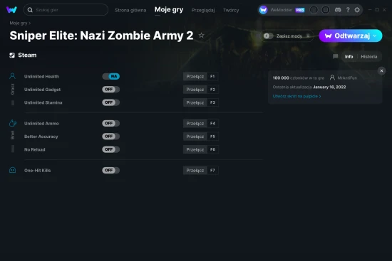 cheaty Sniper Elite: Nazi Zombie Army 2 zrzut ekranu