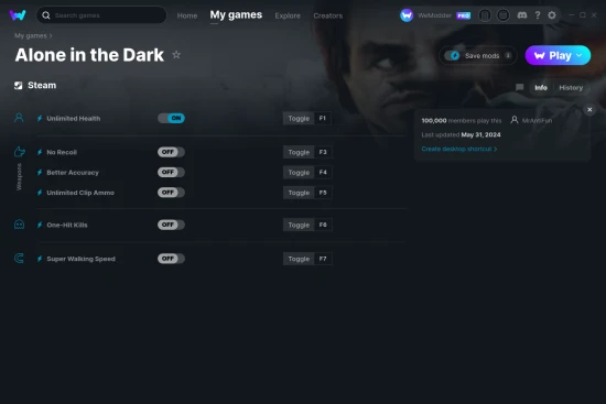 Alone in the Dark cheats screenshot