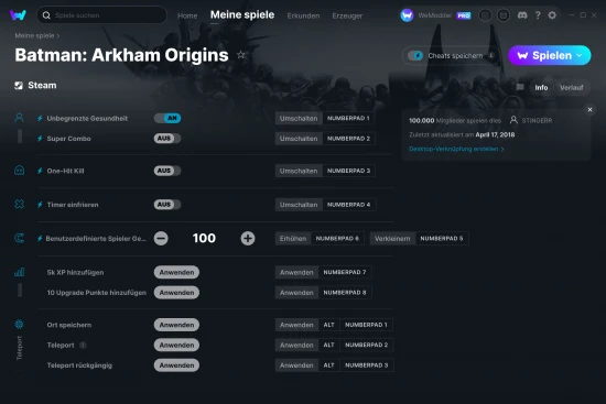 Batman: Arkham Origins Cheats Screenshot
