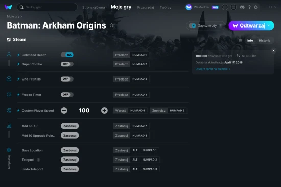cheaty Batman: Arkham Origins zrzut ekranu