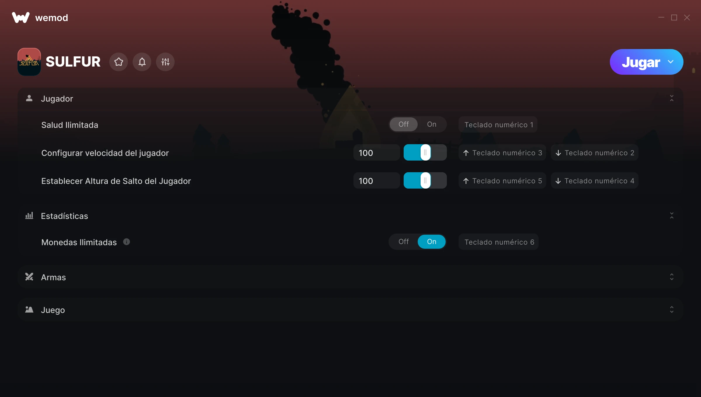 Captura de pantalla de las trampas de SULFUR