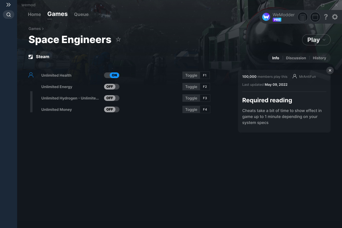 Space Engineers Cheats and Trainer for Steam Trainers WeMod Community