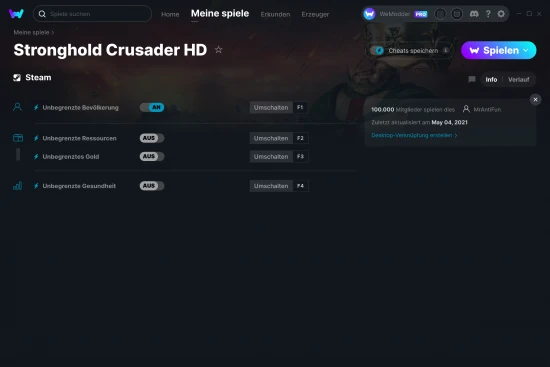 Stronghold Crusader HD Cheats Screenshot