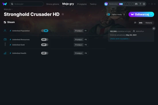 cheaty Stronghold Crusader HD zrzut ekranu