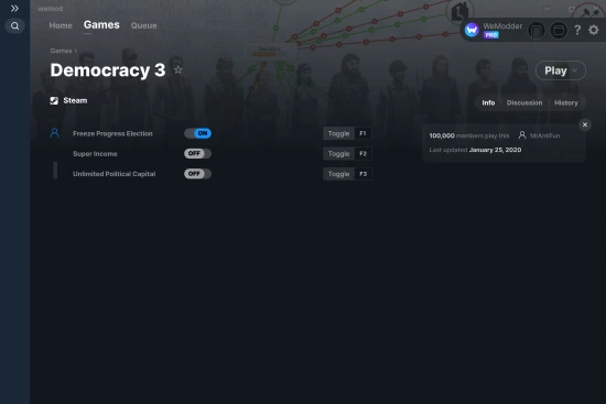 Democracy 3 cheats screenshot