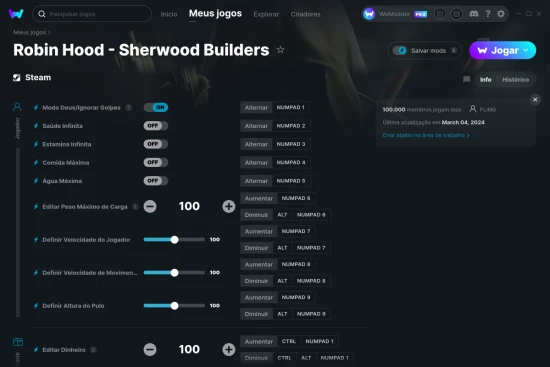 Captura de tela de cheats do Robin Hood - Sherwood Builders