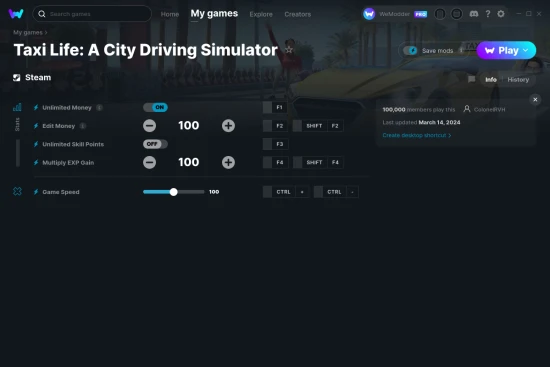 Taxi Life: A City Driving Simulator cheats screenshot