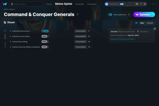 Command & Conquer Generals Cheats Screenshot