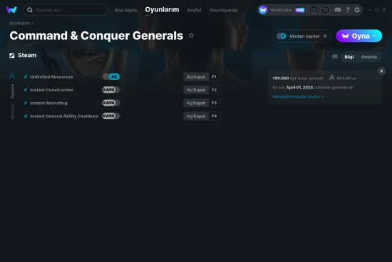Command & Conquer Generals hilelerin ekran görüntüsü