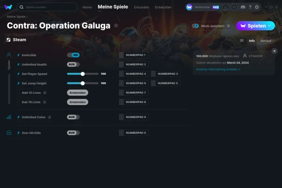 Contra: Operation Galuga Cheats Screenshot