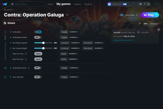 Contra: Operation Galuga cheats screenshot