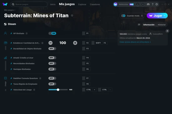 captura de pantalla de las trampas de Subterrain: Mines of Titan