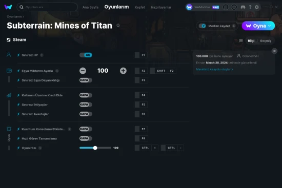 Subterrain: Mines of Titan hilelerin ekran görüntüsü