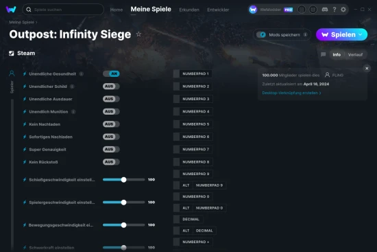Outpost: Infinity Siege Cheats Screenshot