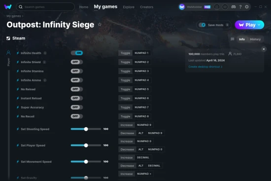 Outpost: Infinity Siege cheats screenshot