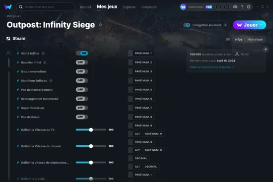 Capture d'écran de triches de Outpost: Infinity Siege