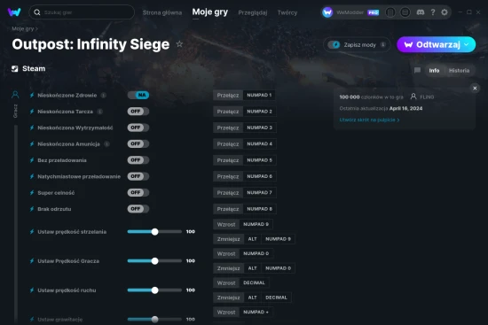 cheaty Outpost: Infinity Siege zrzut ekranu