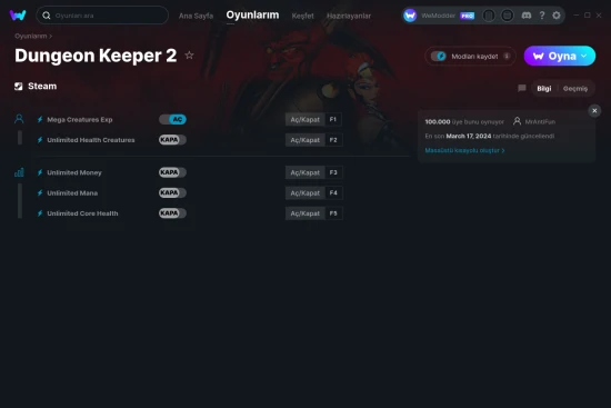 Dungeon Keeper 2 hilelerin ekran görüntüsü