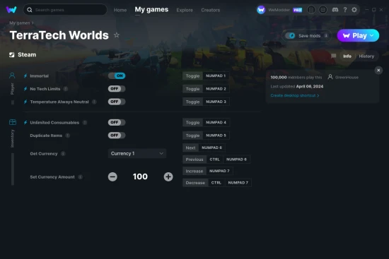 TerraTech Worlds cheats screenshot
